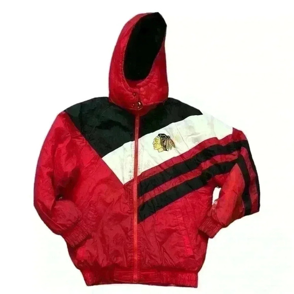 Vintage Chicago Blackhawks 90s Colorblock Vintage Ski Jacket - Picture 1 of 15